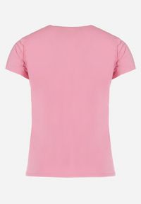 Born2be - Różowy T-shirt z Bawełny z Krótkim Rękawem i Nadrukiem w Motyle Katelin. Kolekcja: plus size. Kolor: różowy. Materiał: bawełna. Długość rękawa: krótki rękaw. Długość: krótkie. Wzór: nadruk #3