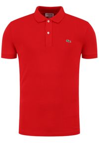 Lacoste Polo PH4012 Czerwony Slim Fit. Typ kołnierza: polo. Kolor: czerwony. Materiał: bawełna