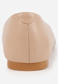 Renee - Ciemnobeżowe Balerinki Vices Ozdobione Migdałowym Noskiem Neoranea. Okazja: na co dzień. Kolor: beżowy. Materiał: jeans. Wzór: aplikacja. Styl: casual, klasyczny, elegancki #3
