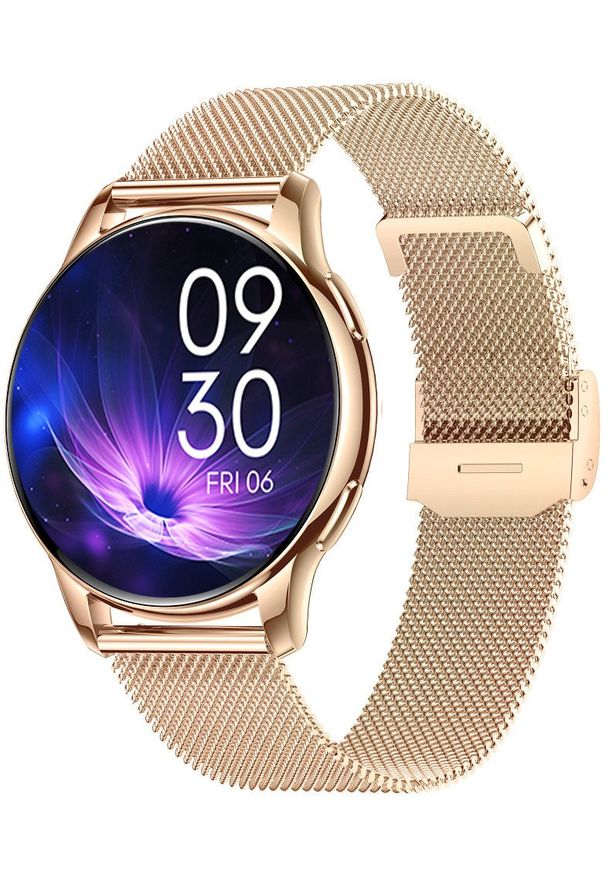 Smartwatch damski Rubicon -Asturia- - AMOLED rozmowy BT tętno SpO IP67 złoty. Rodzaj zegarka: smartwatch. Kolor: złoty