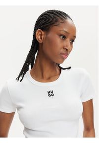 Hugo T-Shirt Delanor 50512000 Biały Slim Fit. Kolor: biały. Materiał: bawełna #3