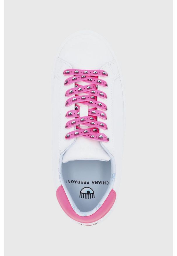 Chiara Ferragni - Buty skórzane CF. Nosek buta: okrągły. Zapięcie: sznurówki. Kolor: biały. Materiał: skóra