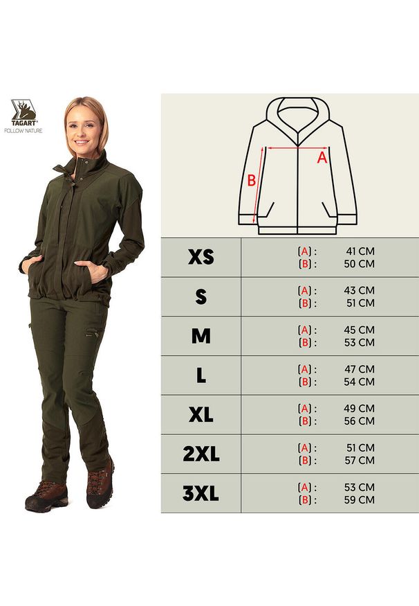 TAGART - Kurtka myśliwska damska Tagart Starbak Lady trekkinowa. Kolor: zielony
