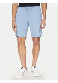 TOMMY HILFIGER - Tommy Hilfiger Szorty materiałowe Harlem MW0MW37804 Niebieski Regular Fit. Kolor: niebieski. Materiał: len