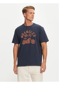 Wrangler T-Shirt Americana 112357436 Granatowy Regular Fit. Kolor: niebieski. Materiał: bawełna