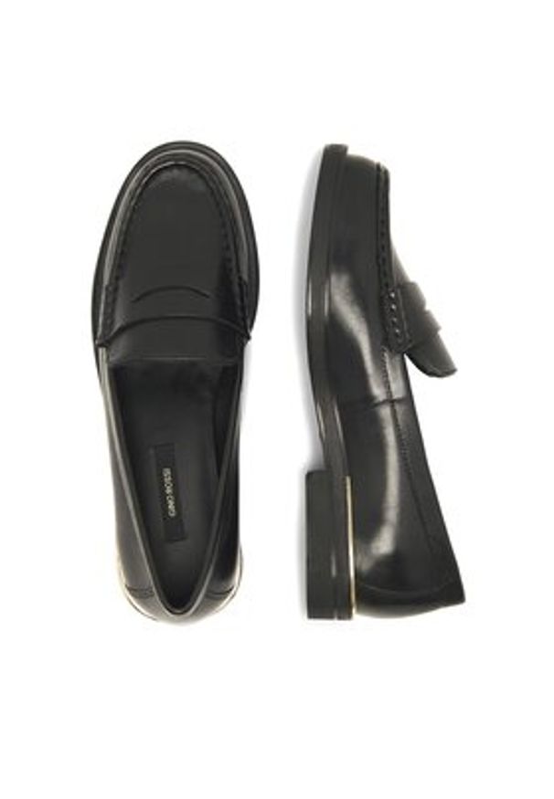 Gino Rossi - GINO ROSSI Mokasyny LUISA-112989 Czarny. Kolor: czarny. Materiał: skóra