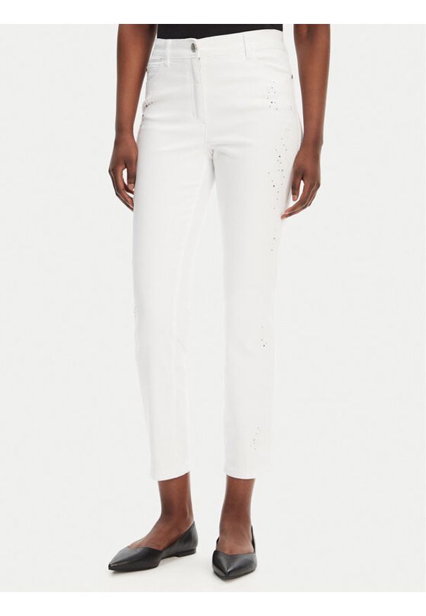 Olsen Jeansy 14002416 Biały Slim Fit. Kolor: biały