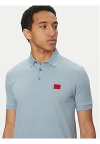 Hugo - HUGO Polo Dereso232 50490770 Błękitny Slim Fit. Typ kołnierza: polo. Kolor: niebieski. Materiał: bawełna