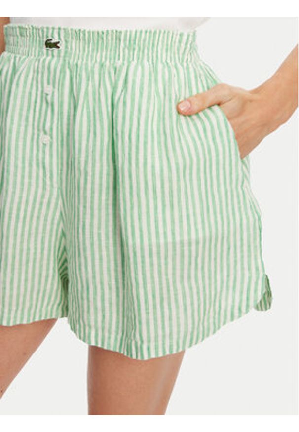 Lacoste Szorty materiałowe FF0226 Zielony Relaxed Fit. Kolor: zielony. Materiał: len