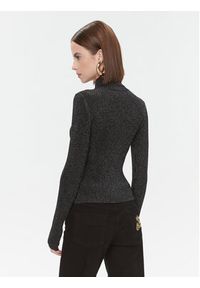 Versace Jeans Couture Bluzka 75HAFM48 Czarny Slim Fit. Kolor: czarny. Materiał: syntetyk, wiskoza