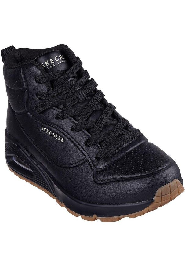 skechers - Adidasy Skechers Uno - Stand High, Kobiety. Kolor: czarny. Materiał: materiał, syntetyk