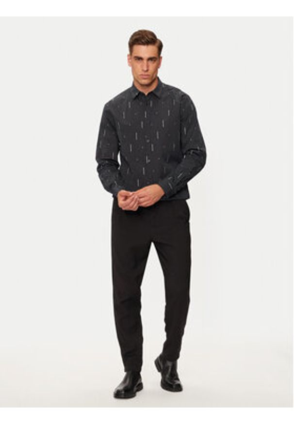 Armani Exchange Koszula 6DZC06 ZN5DZ 55JX Granatowy Regular Fit. Kolor: niebieski. Materiał: bawełna