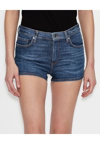 Armani Exchange - ARMANI EXCHANGE - Modelujące jeansowe szorty. Okazja: na co dzień. Kolor: niebieski. Materiał: jeans. Wzór: nadruk. Sezon: lato. Styl: wakacyjny, casual #1