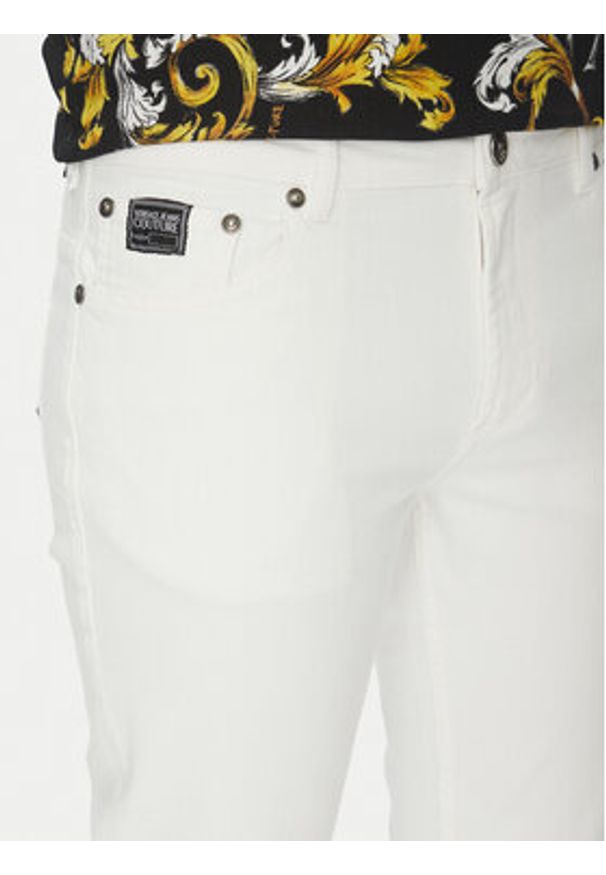 Versace Jeans Couture Jeansy 78GAB5D0 Biały Slim Fit. Kolor: biały