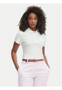 TOMMY HILFIGER - Tommy Hilfiger Polo WW0WW49252 Biały Slim Fit. Typ kołnierza: polo. Kolor: biały. Materiał: bawełna #1