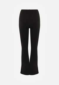 Renee - Czarne Spodnie Dzwony z Wiskozą i Bawełną z Gumką w Pasie High Waist Lertidra. Okazja: na co dzień. Stan: podwyższony. Kolor: czarny. Materiał: wiskoza, bawełna. Styl: casual, retro, elegancki #4