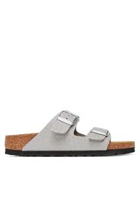 Birkenstock Klapki Arizona 1030127 Srebrny. Kolor: srebrny. Materiał: skóra