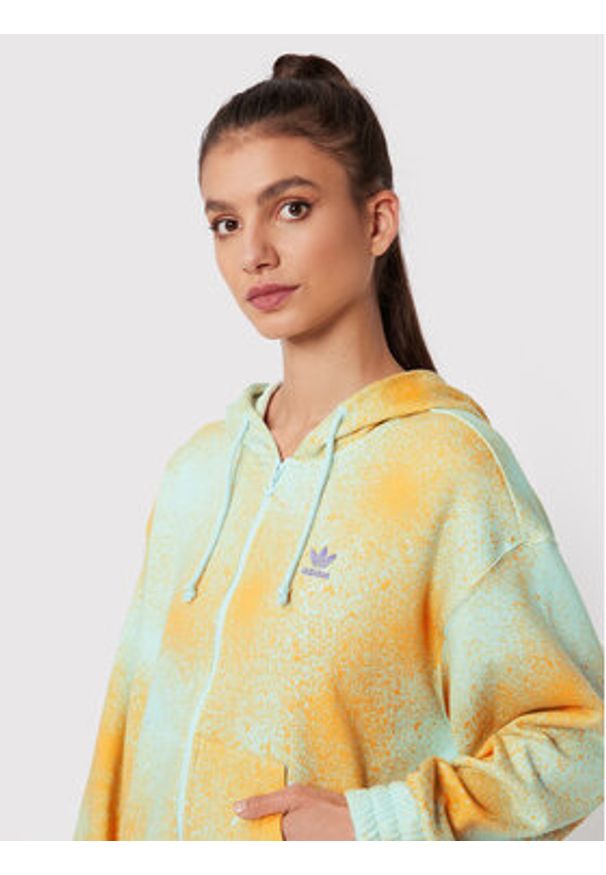 Adidas - adidas Bluza Allover Print HL6612 Kolorowy Relaxed Fit. Materiał: bawełna. Wzór: nadruk, kolorowy