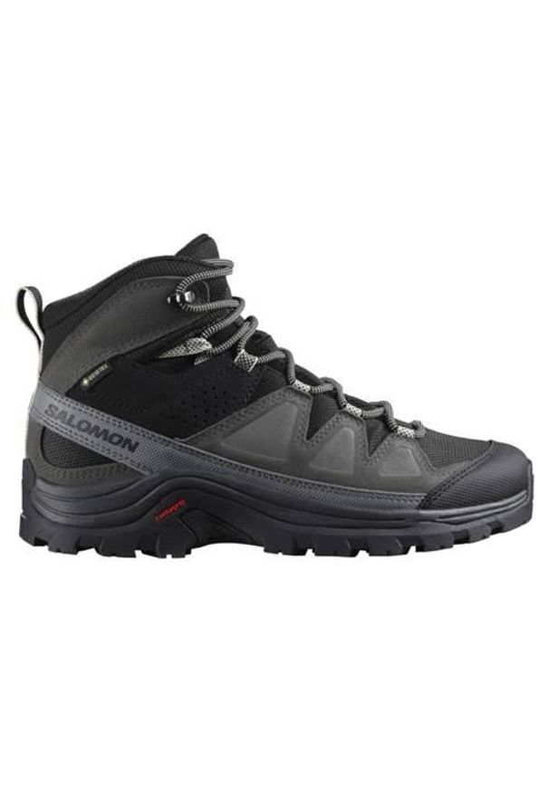 salomon - Buty trekkingowe damskie Salomon Quest Rove Mid Gtx. Wysokość cholewki: za kostkę. Zapięcie: sznurówki. Kolor: czarny. Materiał: guma, syntetyk, tkanina, materiał. Szerokość cholewki: normalna. Styl: sportowy
