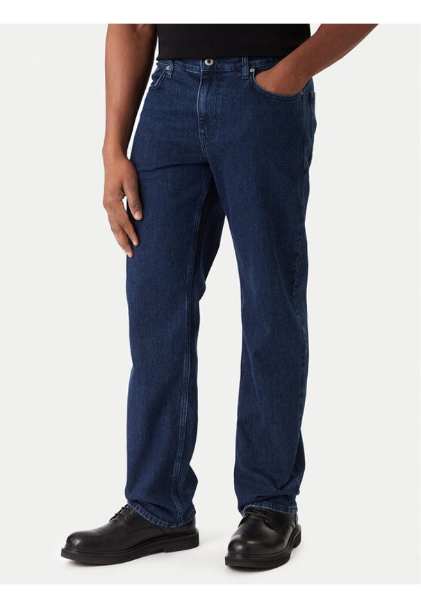 Karl Lagerfeld Jeans Jeansy A3M10136 Granatowy Straight Fit. Kolor: niebieski