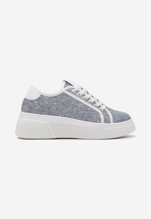 Born2be - Niebieskie Sneakersy na Grubej Podeszwie ze Sznurowaniem Dimetta. Okazja: na co dzień. Zapięcie: sznurówki. Kolor: niebieski