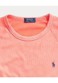 Ralph Lauren - RALPH LAUREN - Różowa bluza Spa z logo. Typ kołnierza: polo, bez kaptura. Kolor: różowy, wielokolorowy, fioletowy. Materiał: bawełna, materiał. Długość: długie. Wzór: haft #4