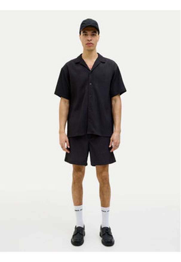 Jack & Jones - Jack&Jones Koszula Massimo 12269640 Czarny Relaxed Fit. Kolor: czarny. Materiał: syntetyk