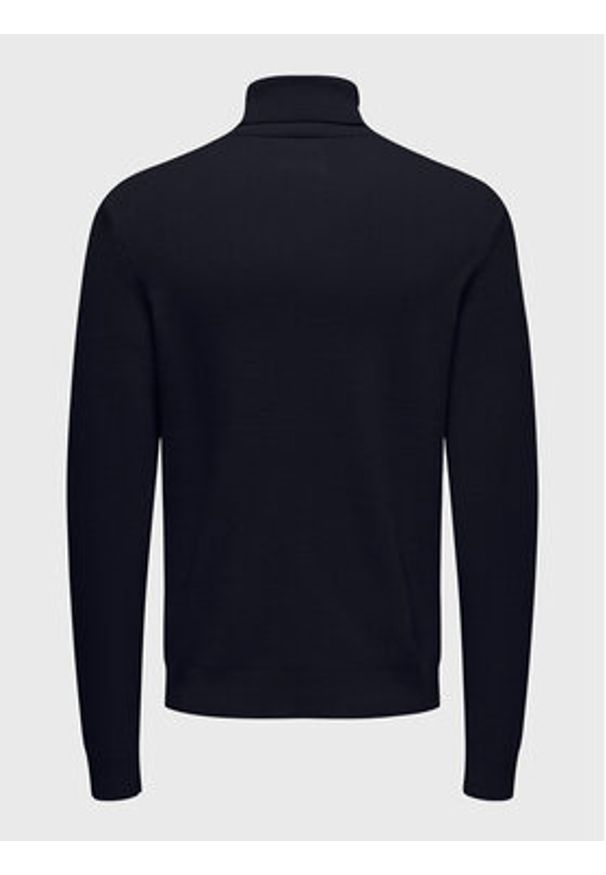 Only & Sons Golf Phil 22023202 Granatowy Regular Fit. Typ kołnierza: golf. Kolor: niebieski. Materiał: bawełna