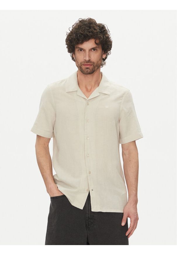 Calvin Klein Koszula K10K114197 Beżowy Regular Fit. Kolor: beżowy. Materiał: bawełna