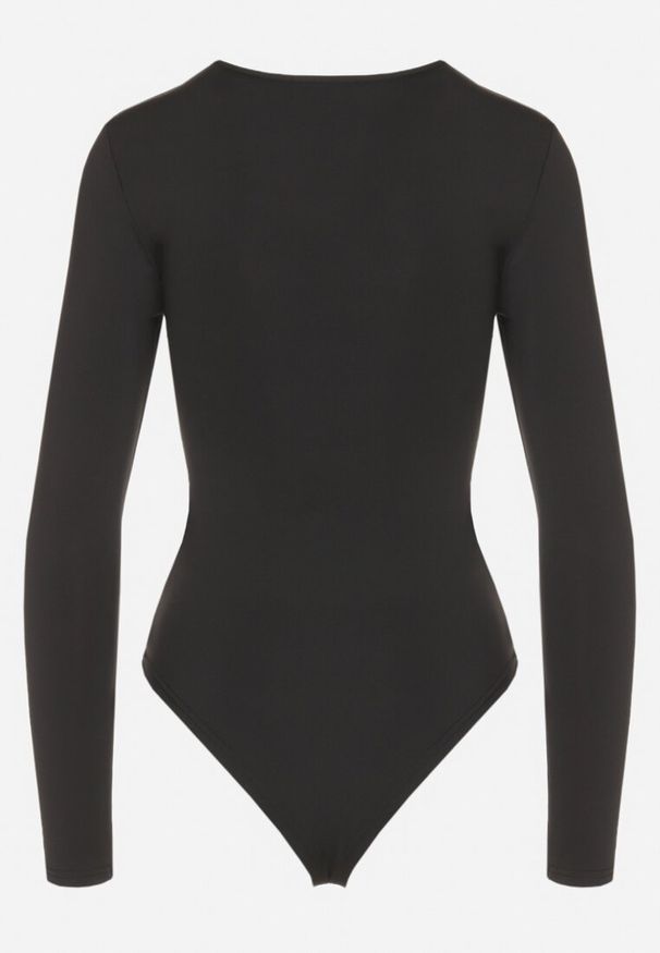 Born2be - Czarne Body z Wiskozą i Kwadratowym Dekoltem Labiene. Okazja: na co dzień. Typ kołnierza: dekolt kwadratowy. Kolor: czarny. Materiał: wiskoza. Długość rękawa: długi rękaw. Długość: długie. Styl: casual, elegancki