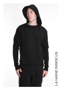 La Haine Inside Us Bluza | 3M M1167 | Mężczyzna | Czarny. Typ kołnierza: kaptur. Kolor: czarny. Materiał: wiskoza, elastan, poliamid. Styl: sportowy