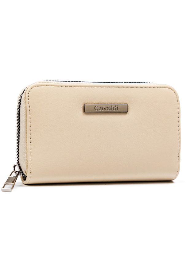 4U CAVALDI - Portfel damski 4U Cavaldi ABT-03-BL ecru. Materiał: skóra ekologiczna