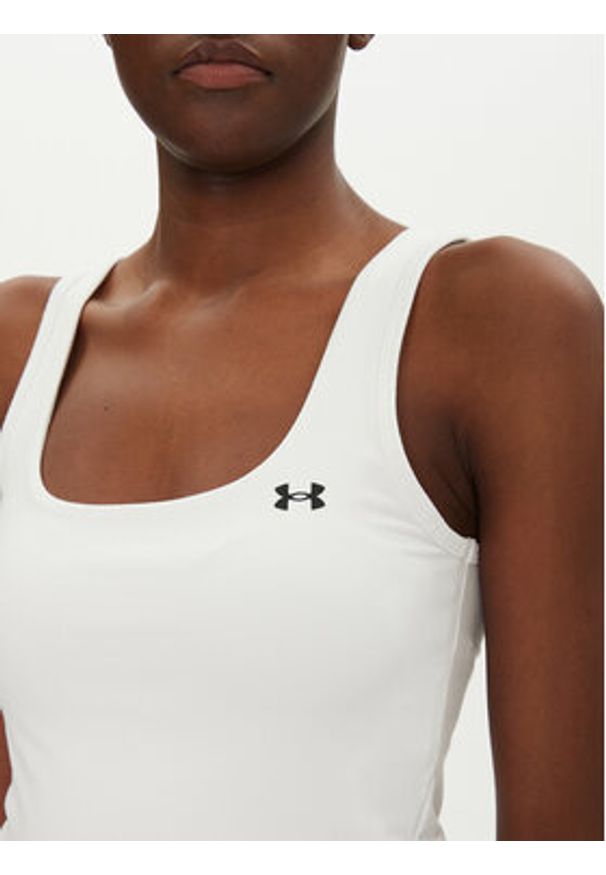 Under Armour Top Motion 6007656 Biały Slim Fit. Kolor: biały. Materiał: syntetyk