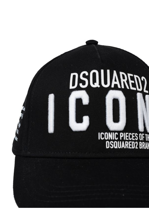 DSQUARED2 - Dsquared2 Bejsbolówka | BCM0290 05C00001 | Mężczyzna | Czarny. Kolor: czarny. Materiał: bawełna. Wzór: aplikacja, nadruk. Styl: sportowy, casual