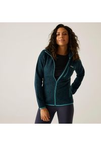 Regatta - Polar damski rozsuwany z kapturem Newhill. Typ kołnierza: kaptur. Kolor: niebieski. Materiał: polar. Wzór: melanż #1