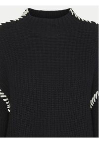 Vero Moda Sweter New Cream 10313514 Czarny Loose Fit. Kolor: czarny. Materiał: bawełna