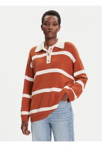 GANT - Gant Sweter 4805341 Brązowy Relaxed Fit. Kolor: brązowy. Materiał: bawełna