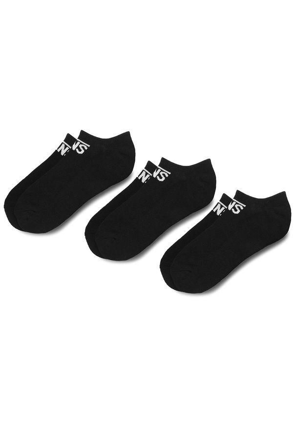 Zestaw 3 par niskich skarpet damskich Vans - Classic Kick 6.5 VN000XSSBLK Black. Kolor: czarny. Materiał: bawełna, poliester, nylon, materiał, elastan