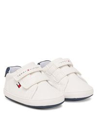 TOMMY HILFIGER - Tommy Hilfiger Sneakersy Low Cut Velcro T0B9-34328-1582 Biały. Kolor: biały. Materiał: skóra #7