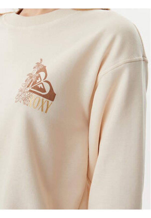 Roxy Bluza ERJFT04963 Beżowy Regular Fit. Kolor: beżowy. Materiał: bawełna