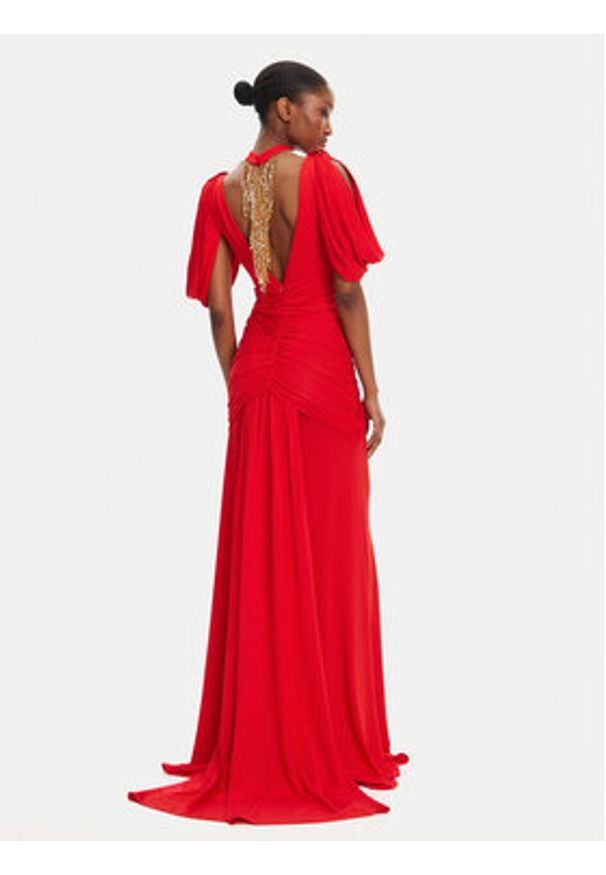 Babylon Sukienka wieczorowa S00876 Czerwony Slim Fit. Kolor: czerwony. Materiał: wiskoza. Styl: wizytowy