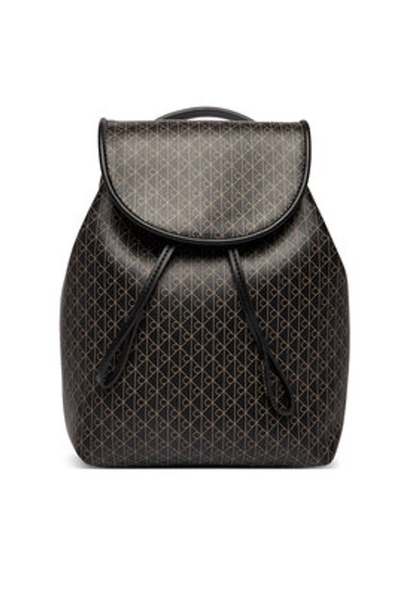 Calvin Klein Plecak Emblem Aop Mini Backpack LV04F3507G Czarny. Kolor: czarny. Materiał: skóra