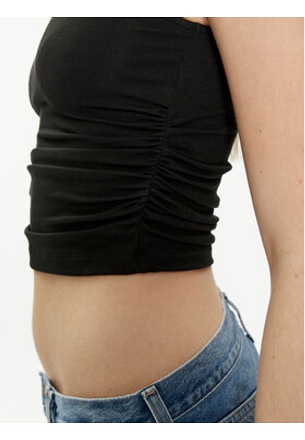 Tommy Jeans Top DW0DW17893 Czarny Slim Fit. Kolor: czarny. Materiał: wiskoza