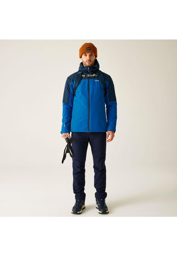 Regatta - Kurtka męska zimowa ocieplana Thornridge. Kolor: niebieski. Materiał: tkanina, puch. Sezon: zima. Sport: turystyka piesza