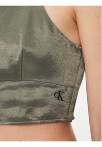 Calvin Klein Jeans Top J20J222903 Zielony Slim Fit. Kolor: zielony. Materiał: syntetyk #2
