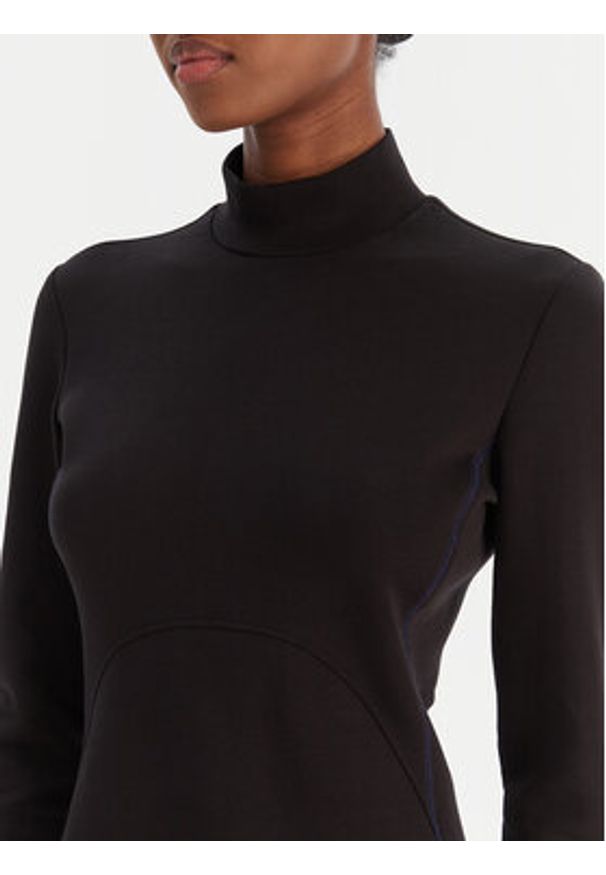 Calvin Klein Jeans Sukienka codzienna Ls Scuba Fit And Flare LV044D222G Czarny Regular Fit. Okazja: na co dzień. Kolor: czarny. Materiał: bawełna. Typ sukienki: proste. Styl: casual