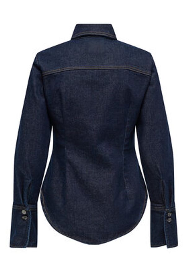 only - ONLY Koszula jeansowa Perla 15359156 Granatowy Slim Fit. Kolor: niebieski. Materiał: jeans