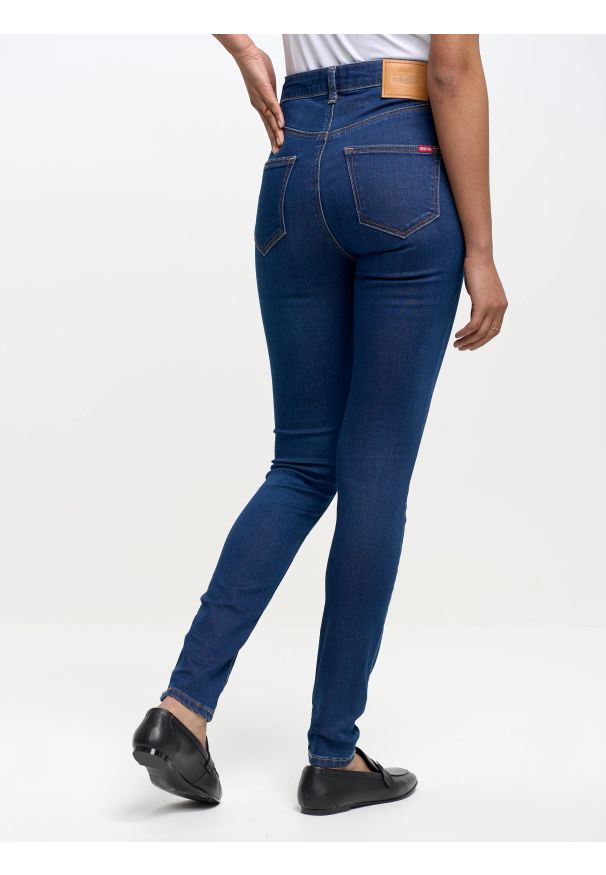 Big-Star - Jeansy damskie skinny z wysokim stanem granatowe Clara 658. Okazja: na co dzień. Stan: podwyższony. Kolor: niebieski. Styl: sportowy, casual, klasyczny