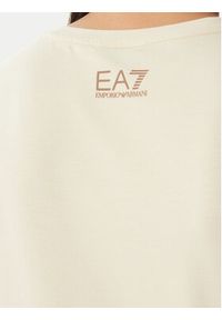EA7 Emporio Armani T-Shirt 7W001093 AF10373 U1088 Beżowy Regular Fit. Kolor: beżowy. Materiał: bawełna #3