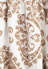 Born2be - Beżowa Rozkloszowana Spódnica z Wiskozy z Wysokim Stanem i Etnicznym Wzorem Ari. Okazja: do pracy, na co dzień, na spacer. Stan: podwyższony. Kolor: beżowy. Materiał: wiskoza. Wzór: aplikacja. Sezon: lato. Styl: casual #2